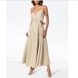 Rosie Assoulin glittery gold gown sz 4